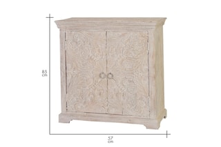 Commode 2 portes - Blanc vieilli