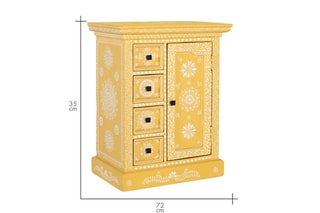 Commode 1 porte en manguier - 58 x 72 x 35 cm