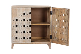 Commode 2 portes en manguier - 71 x 77 x 33 cm
