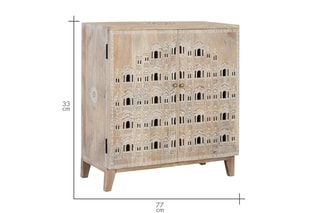 Commode 2 portes en manguier - 71 x 77 x 33 cm