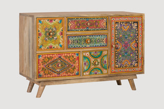 Commode 1 porte en manguier - 81 x 55 x 32 cm