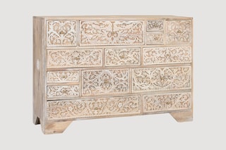 Commode 14 tiroirs en manguier - 115 x 80 x 36 cm