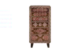 Commode 6 tiroirs - Naturel et rose