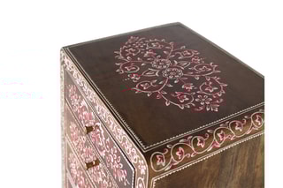 Commode 6 tiroirs - Naturel et rose
