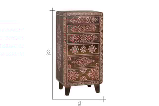 Commode 6 tiroirs - Naturel et rose
