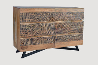 Commode 6 tiroirs - 
Naturel et noir