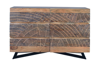 Commode 6 tiroirs - 
Naturel et noir