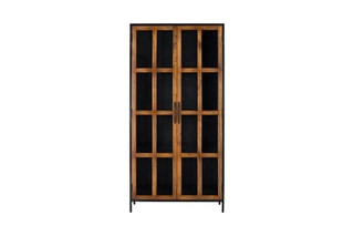 Vitrine 2 portes  -  Noyer et noir
