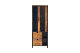 Vitrine 2 portes - Noir et naturel