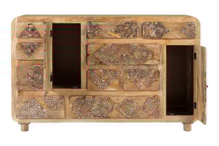 Buffet 2 portes en manguier massif - 148 x 90 x 42 cm