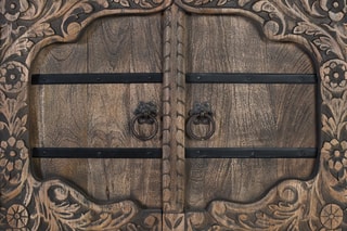 Buffet 4 portes en manguier massif - 180 x 45 x 92 cm