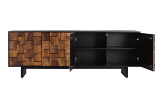 Buffet 4 portes en manguier et bois de sheesham - 212 x 75 x 40 cm
