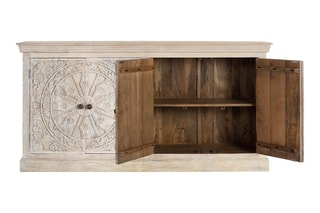 Buffet 4 portes en manguier - 180 x 40 x 90 cm