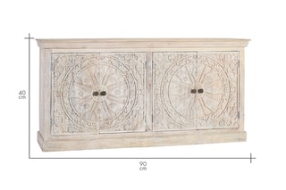 Buffet 4 portes en manguier - 180 x 40 x 90 cm