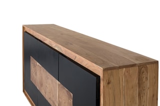 Buffet 3 portes en manguier massif - 190 x 93 x 40 cm