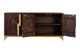 Buffet 4 portes en manguier massif - 175 x 80 x 42 cm