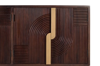 Buffet 4 portes en manguier massif - 175 x 80 x 42 cm