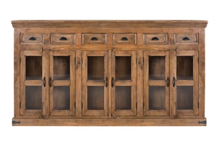 Buffet 6 portes en manguier - 225 x 120 x 45 cm