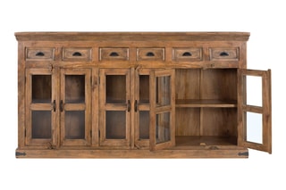 Buffet 6 portes en manguier - 225 x 120 x 45 cm