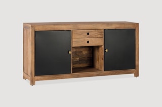 Buffet 2 portes - Naturel et noir