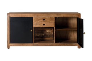 Buffet 2 portes - Naturel et noir