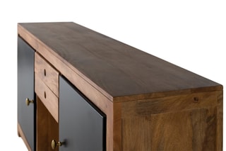 Buffet 2 portes - Naturel et noir