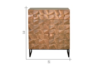 Buffet 2 portes - Naturel et noir