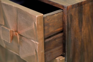 Buffet 2 portes - Naturel et noir