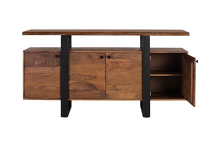 Buffet 4 portes - Naturel et noir