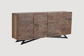 Buffet 4 portes - Naturel et noir