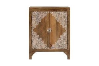 Buffet 2 portes en manguier massif - 69 x 85 x 40 cm