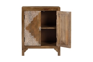Buffet 2 portes en manguier massif - 69 x 85 x 40 cm
