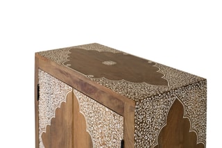 Buffet 2 portes en manguier massif - 69 x 85 x 40 cm