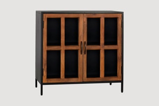 Buffet 2 portes - Naturel et noir