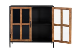 Buffet 2 portes - Naturel et noir