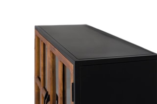 Buffet 2 portes - Naturel et noir