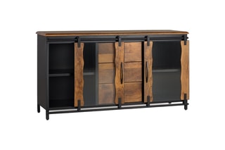 Buffet 2 portes - Noir et naturel