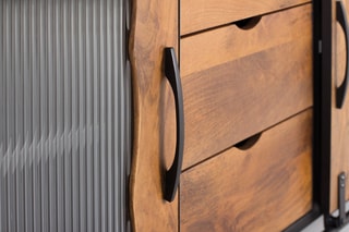 Buffet 2 portes - Noir et naturel