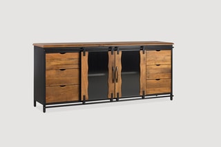 Buffet 2 portes - Noir et naturel