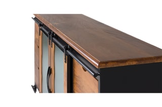 Buffet 2 portes - Noir et naturel