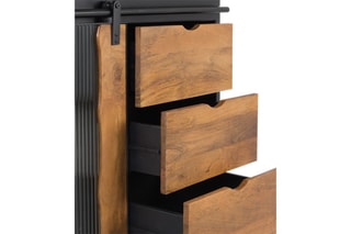 Buffet 2 portes - Noir et naturel