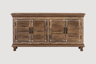 Buffet 4 portes - Naturel et blanc
