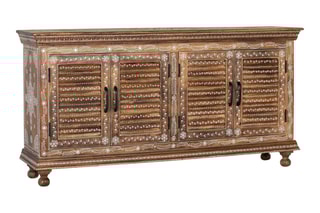 Buffet 4 portes - Naturel et blanc
