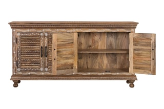 Buffet 4 portes - Naturel et blanc