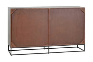 Buffet 2 portes - Gris clair et marron