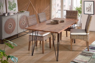 Buffet 2 portes - Gris clair et marron