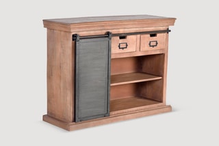 Buffet 1 porte - Naturel et noir