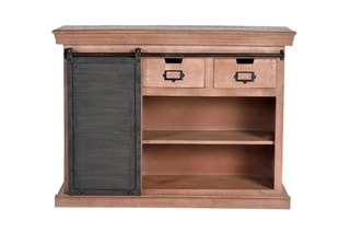 Buffet 1 porte - Naturel et noir