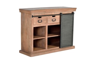 Buffet 1 porte - Naturel et noir