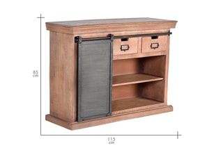 Buffet 1 porte - Naturel et noir